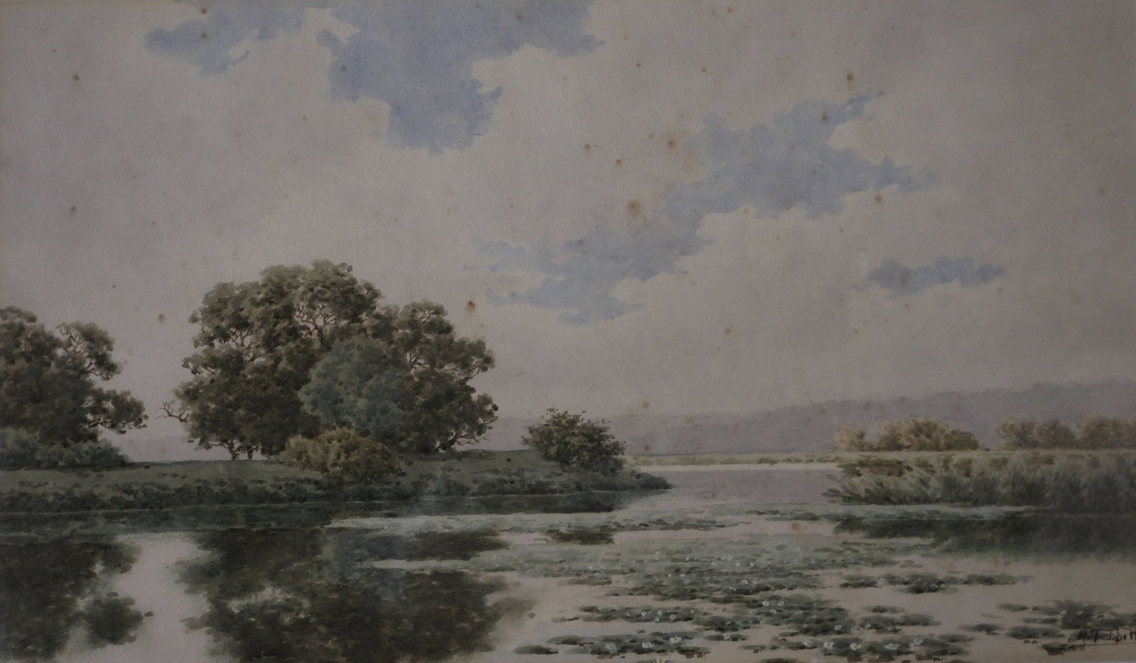 Henri Tebbitt (Australian, 1852-1927) Watercolour Pond Scene Sydney's 'Centennial Park' circa 1900 - 2