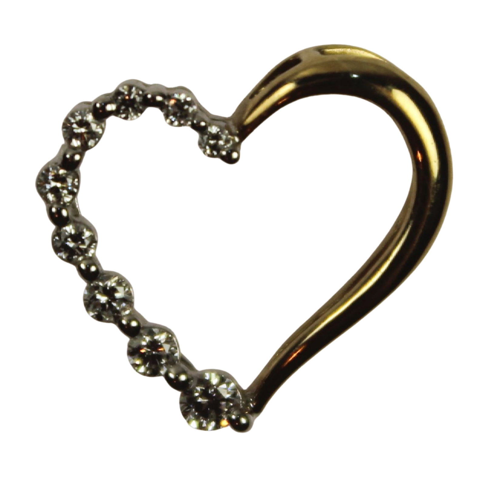 Diamond Heart Pendant in 9ct Yellow Gold: . Size Total weight 0.95gms Medium Necklaces & Pendants