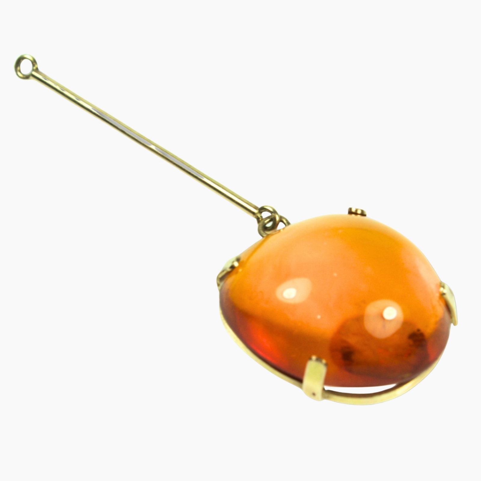 Honey Amber Pendant in 9ct Yellow Gold: . Size Total weight 5.45gms, Hangs 7cms Medium Necklaces & Pendants