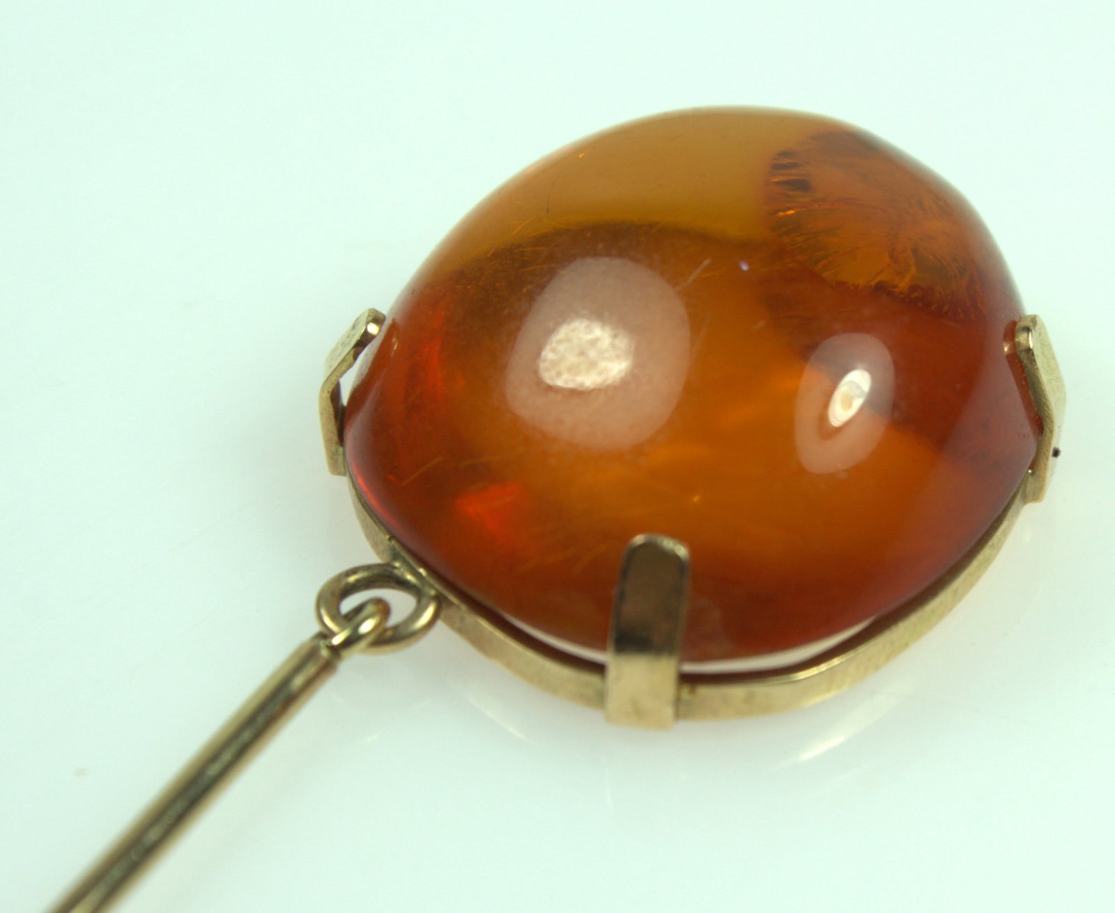 Honey Amber Pendant in 9ct Yellow Gold - 2