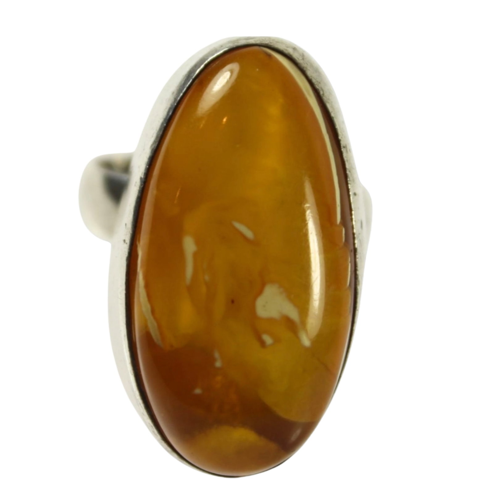 Stylish Butterscotch Amber Ring in Sterling (925) Silver: . Size Size O Medium Rings