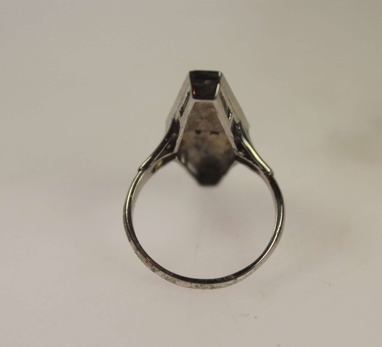 Onyx & Diamond Ring in 9ct White Gold - 3