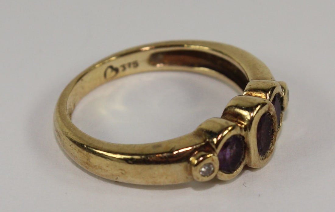 Garnet & Diamond Ring in 9ct Yellow Gold - 2
