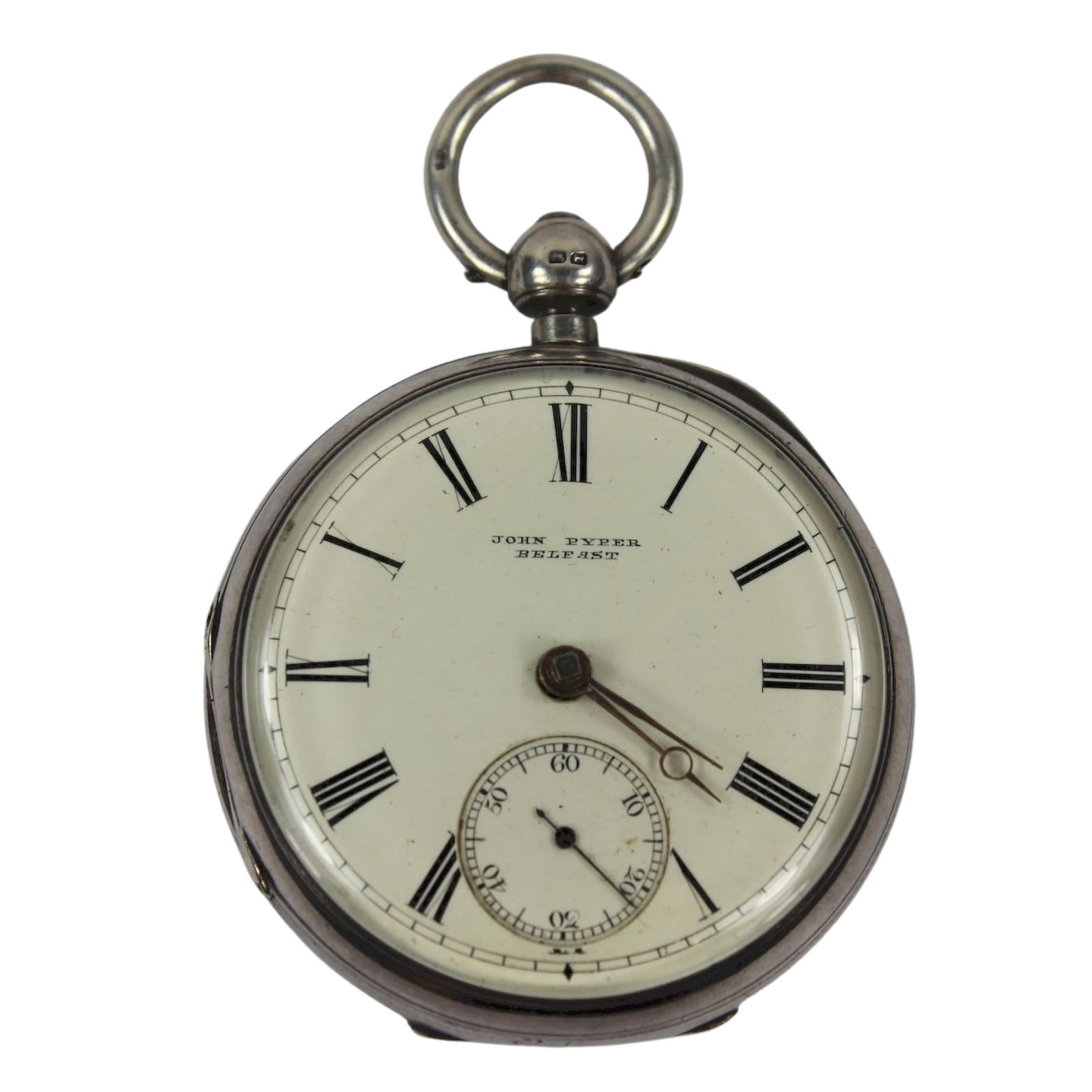 Antique Sterling (925) Silver Pocket Watch Dial labelled 'John Pyper, Belfast' (1 of 3)