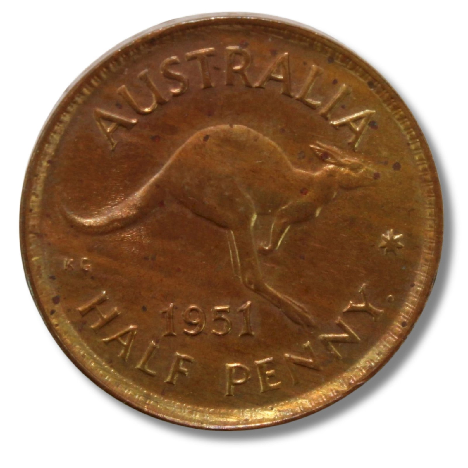 Australia 1951 Y. (P) Halfpenny, Brilliant Choice Uncirculated: Benchmark Type Obverse 5 (English) / Reverse B (London) Condition Minor spotting Medium Coins, Monies & Stamps Exhibited Coins, Australia & New Zealand