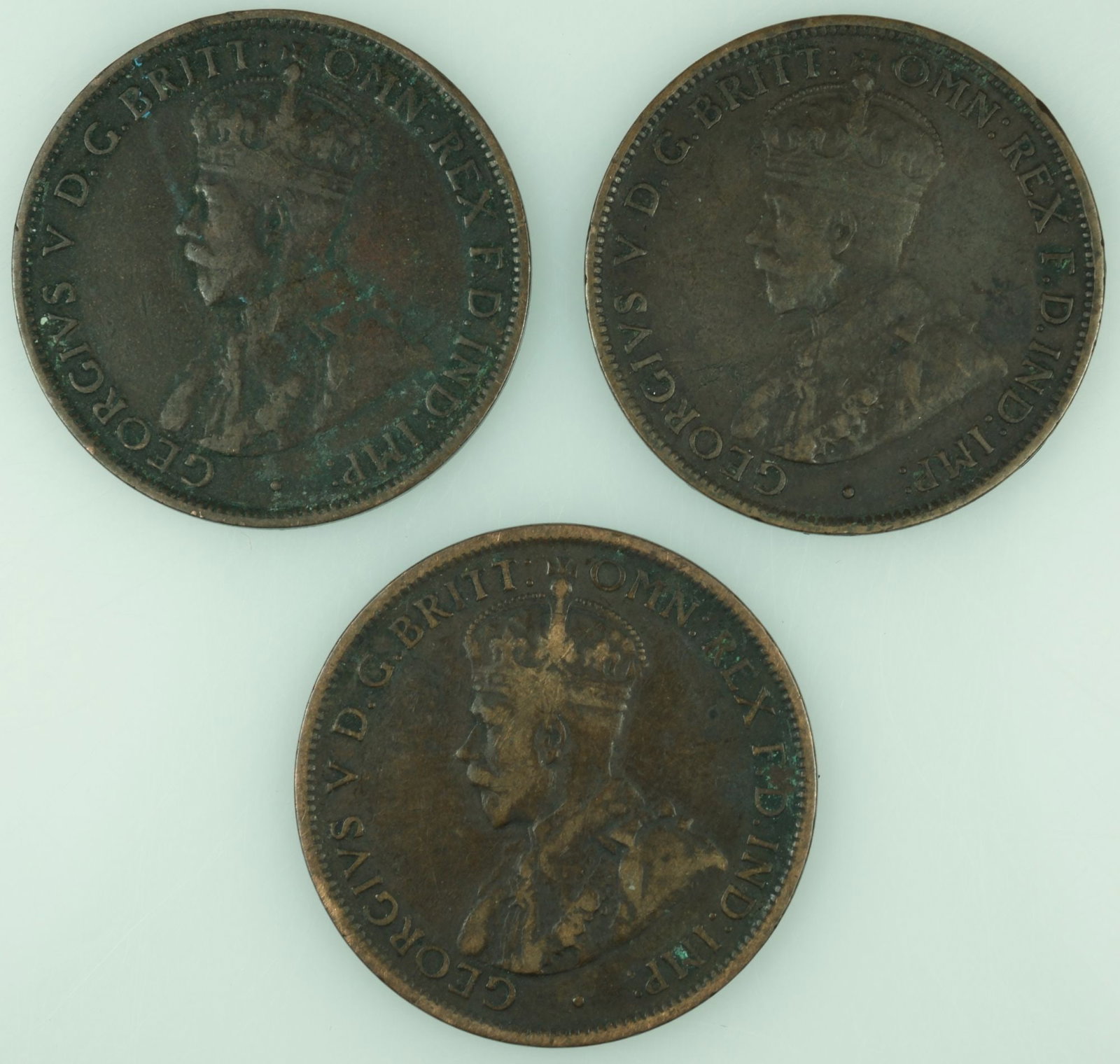 Australia 1914 H Halfpennies, VG/Fine or better (3 coins) - 2