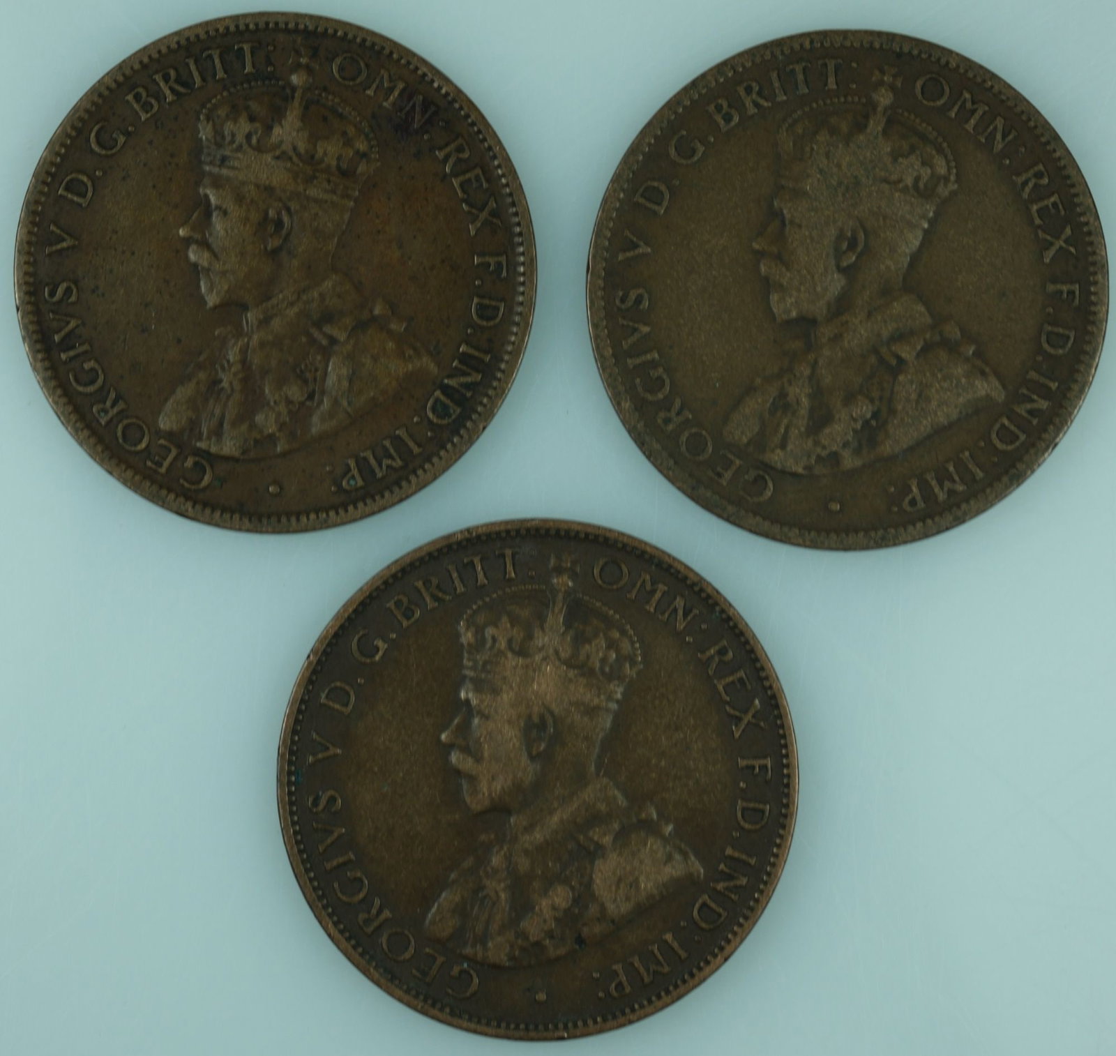 Australia 1914 (L) Halfpennies, VG/Fine or better (3 coins) - 2