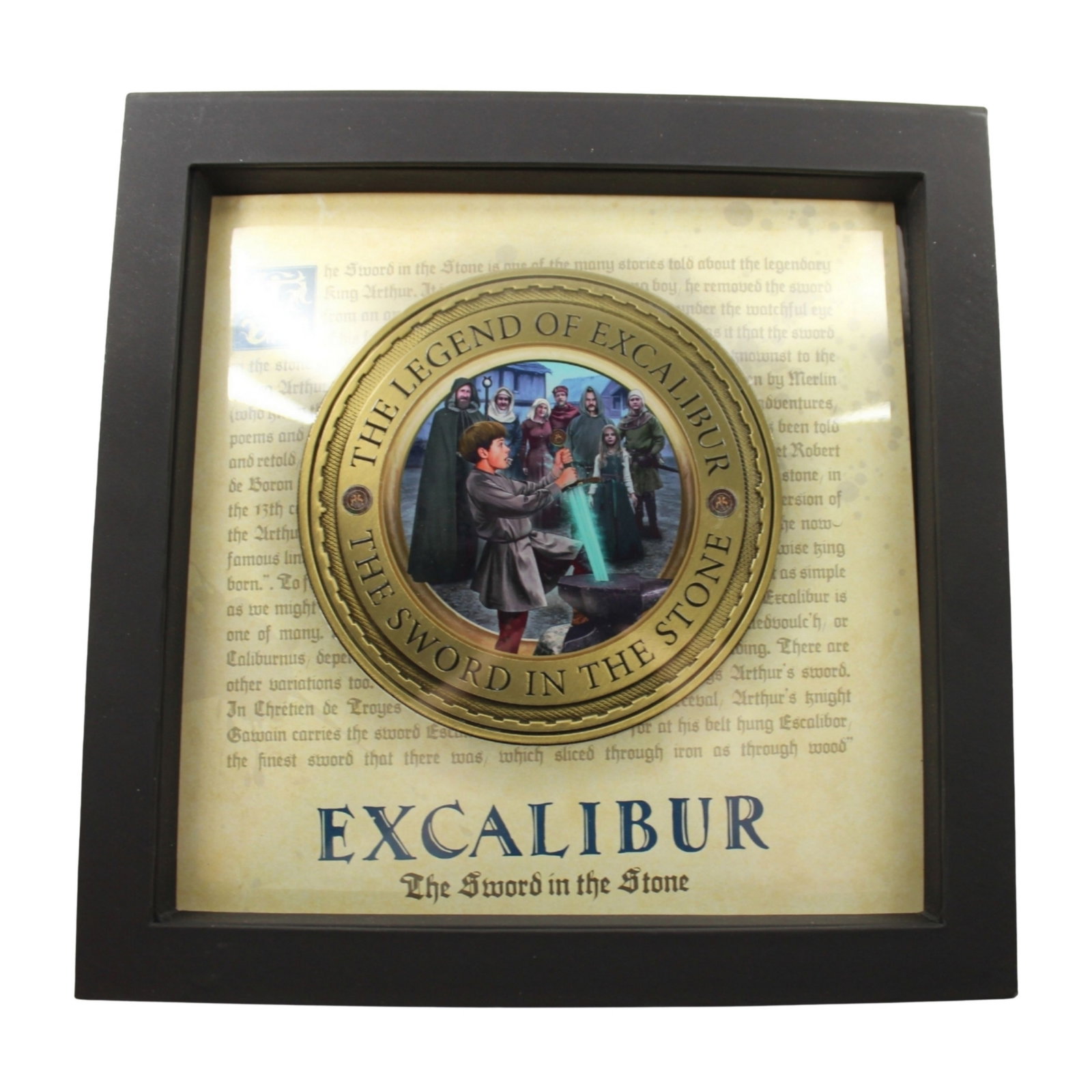 Excalibur - Sword in the Stone Coloured Bronze Medal: Mintage 267/495 Size Diameter 100mm Medium Colledtables