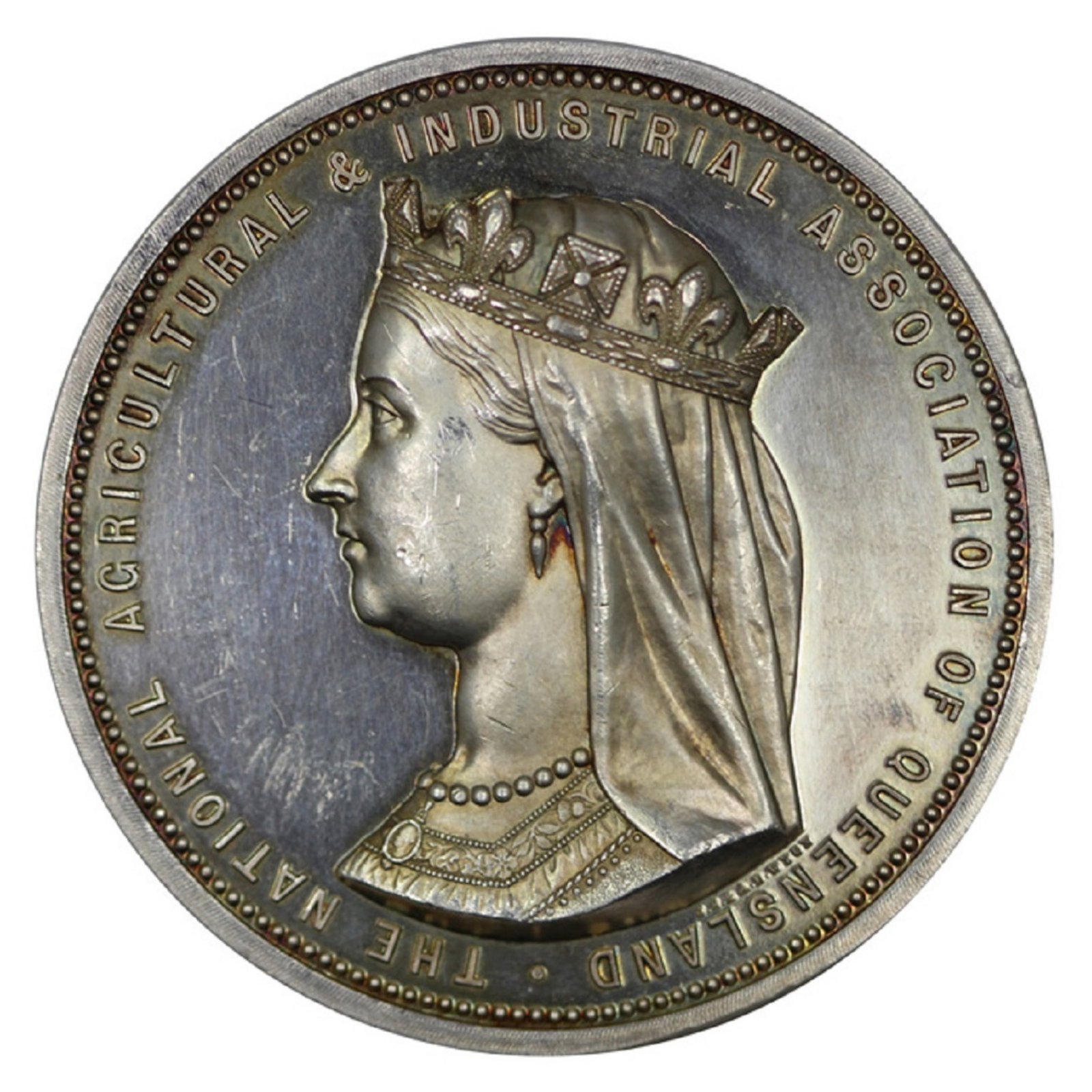 Australia 1894 Silver (925) Prize Medal, National Agricultural & Industrial Assoc. QLD, about Unc: "Exhibition 1894/Marshall & Slade/Merino/Strong Woolled/Ram" Size Diameter 51mm. Weight 64.6gms Medium Historical, Political & Space Exhibited Historical, Fairs & Expositions