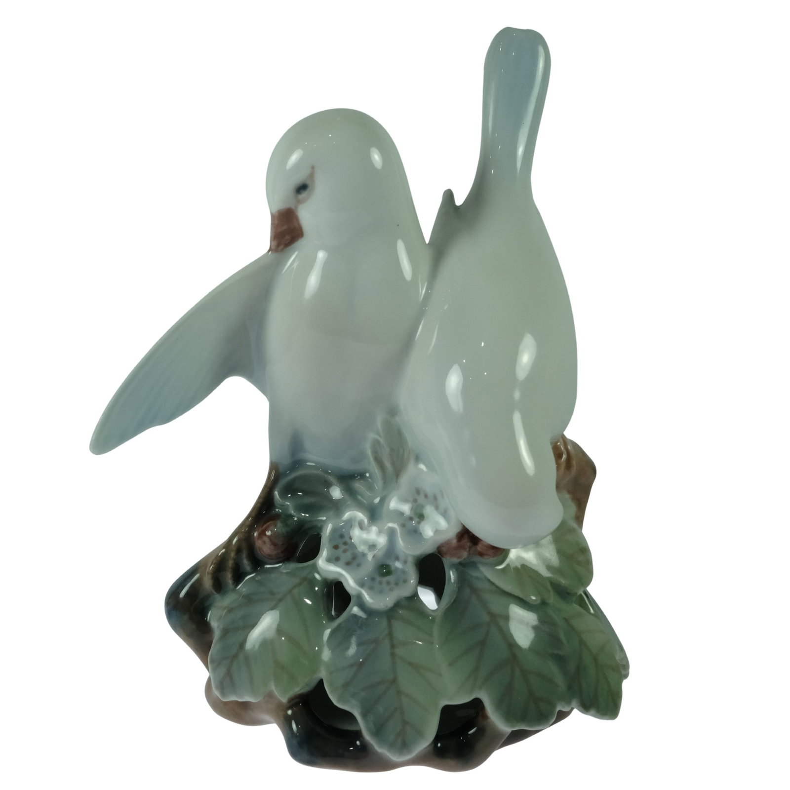 Royal Copenhagen (Denmark) Porcelain Figurine of Two Doves counterbalanced on a Branch: Peaceful Size Total Height 15cm