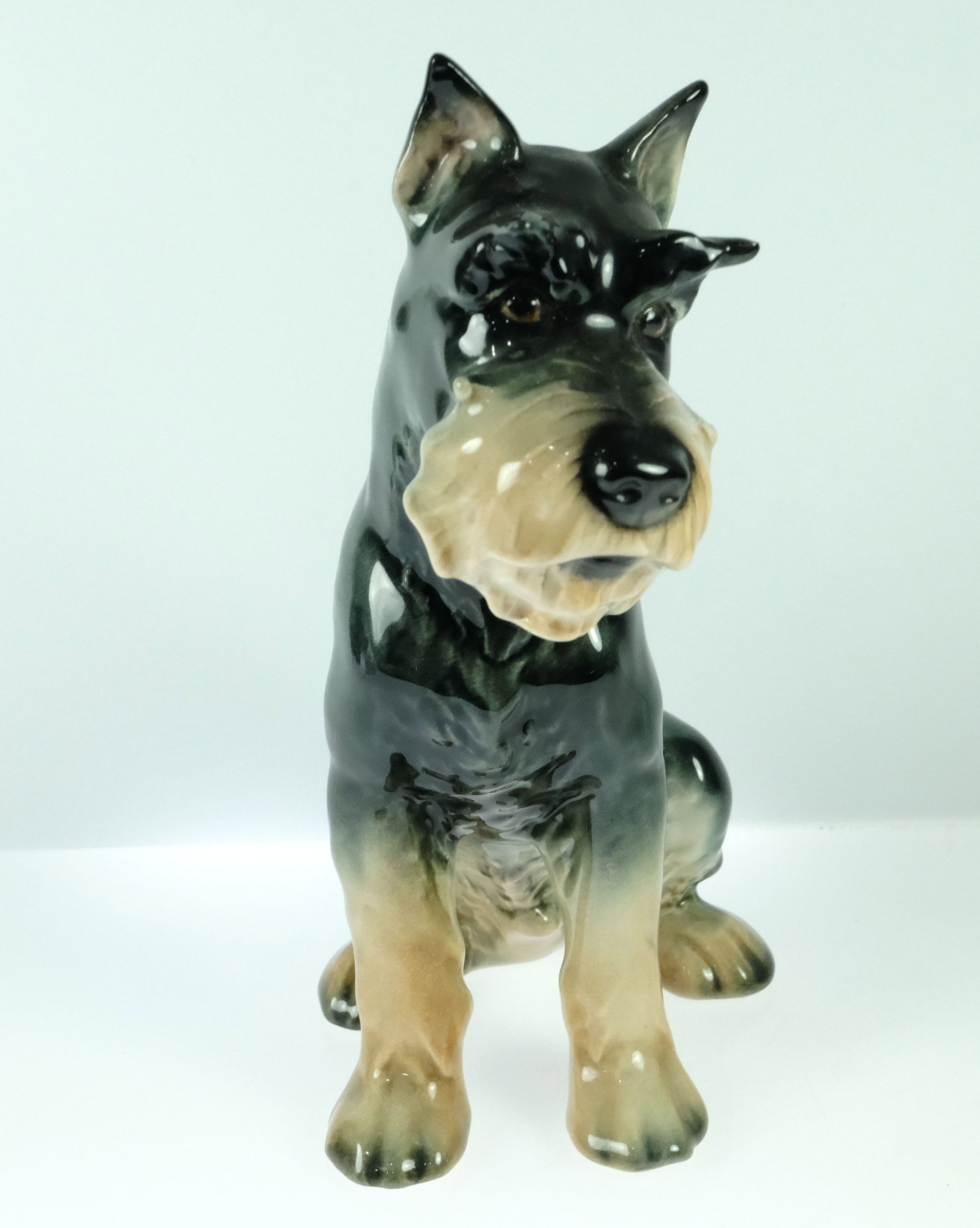 Goebell (W German) Porcelain Figurine of a seated Schnauzer - 2