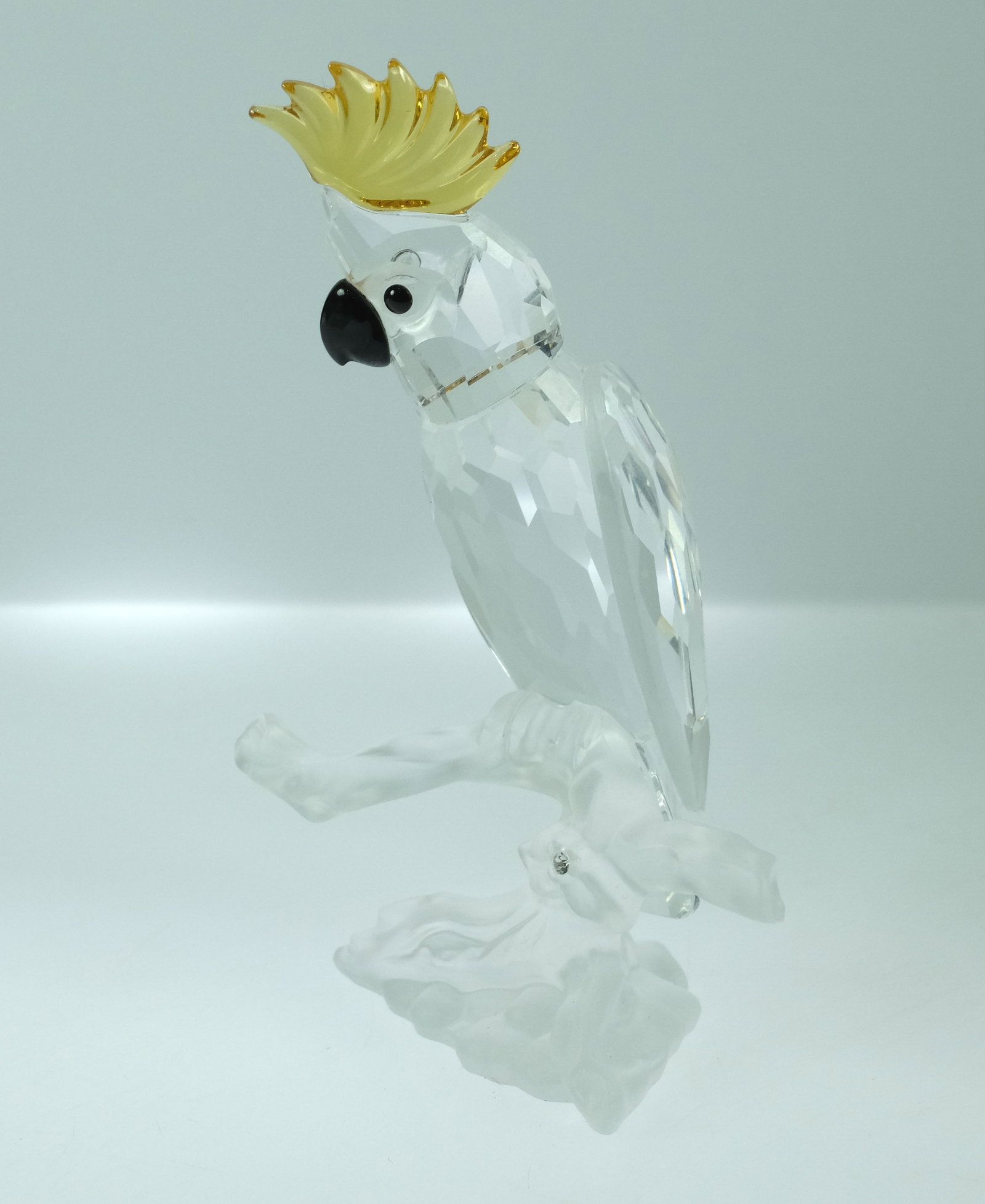 Small Swarovski Silver Crystal Sulphur-Crested Cockatoo with Colour Highlights - 2