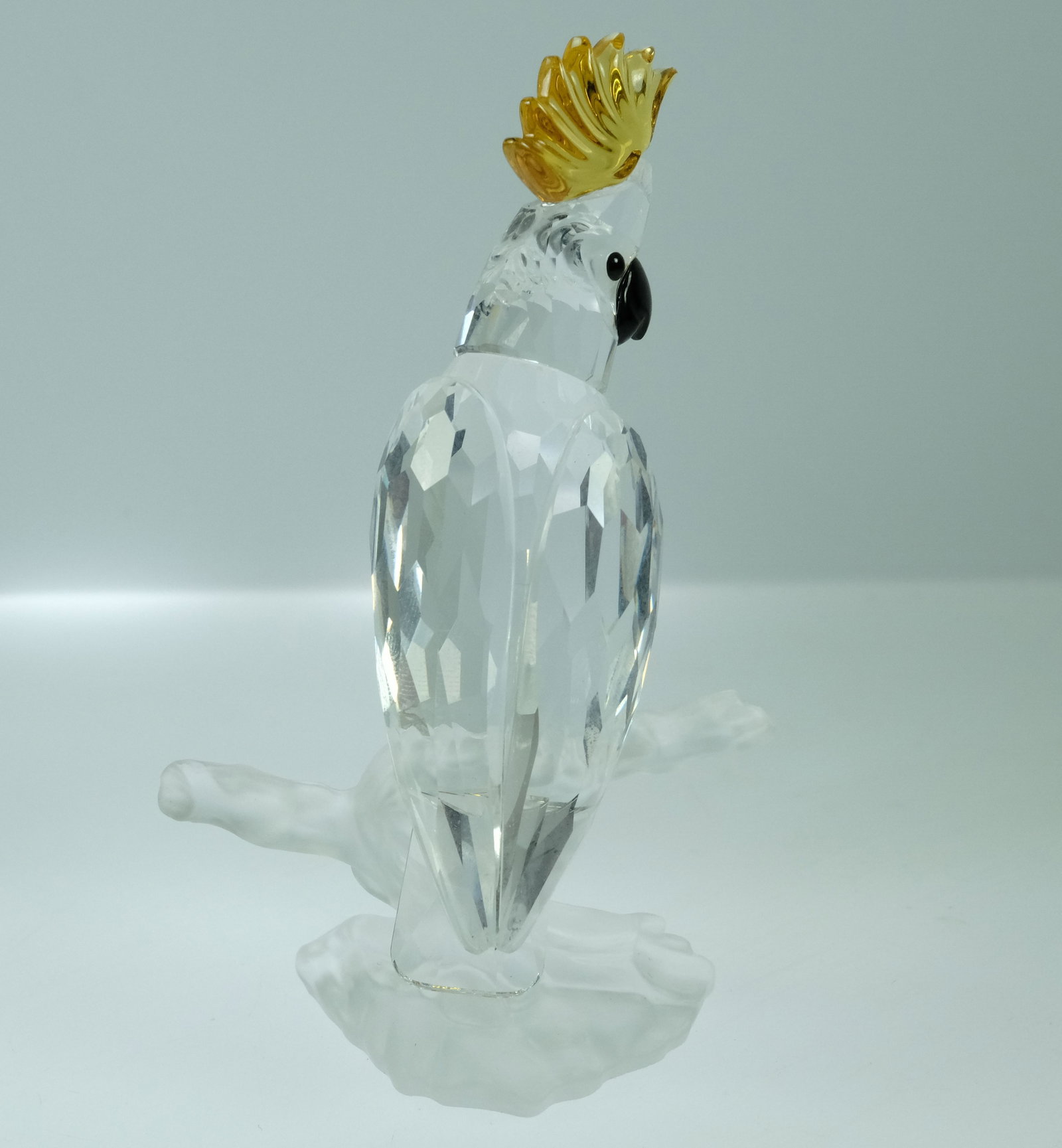 Small Swarovski Silver Crystal Sulphur-Crested Cockatoo with Colour Highlights - 3