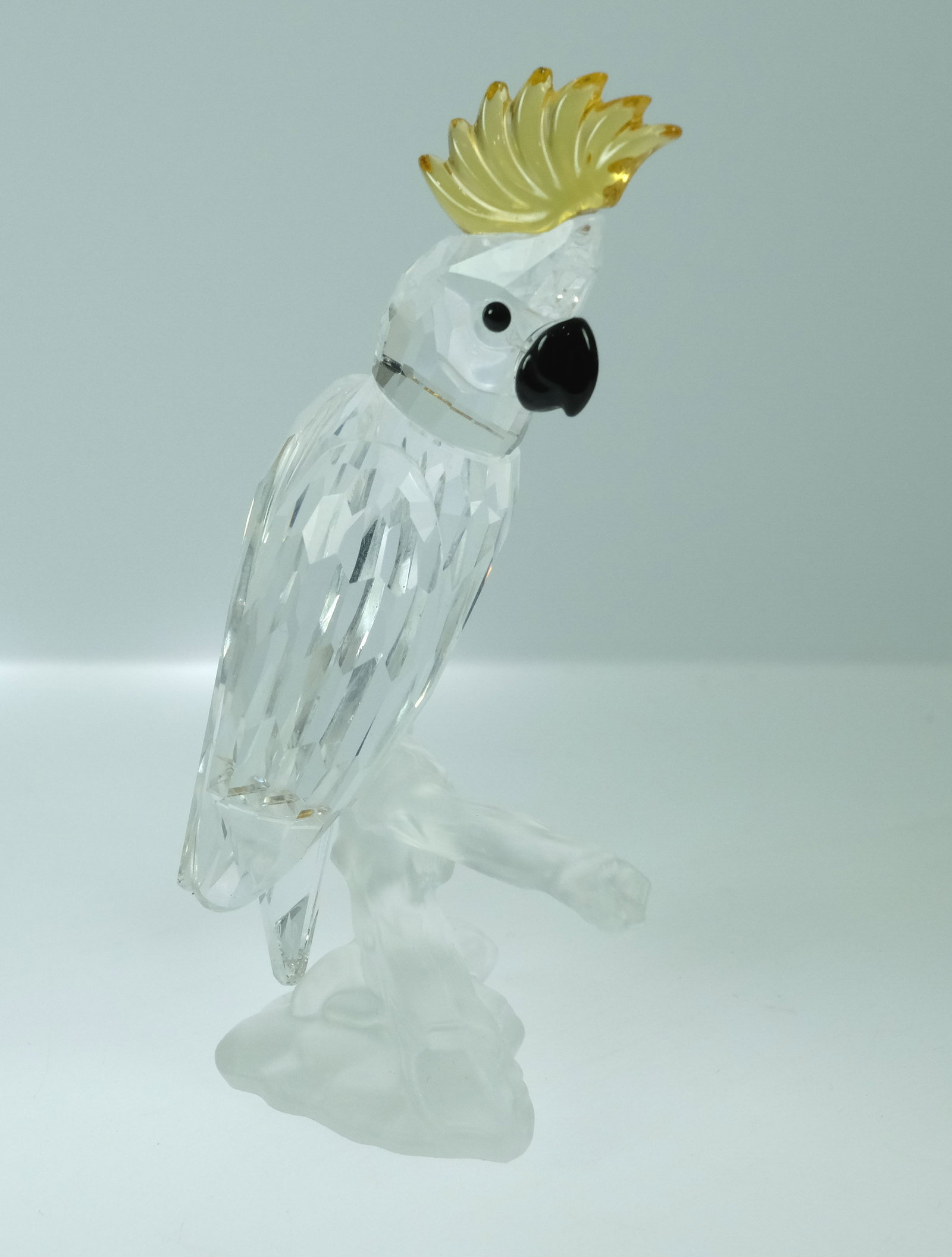 Small Swarovski Silver Crystal Sulphur-Crested Cockatoo with Colour Highlights - 4