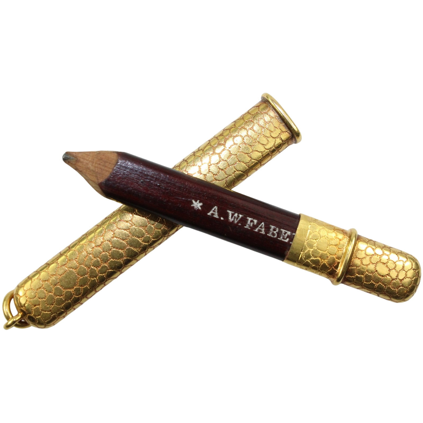 Antique 'A. W. Faber' Pencil in a 18ct Yellow Gold Sleeve: Desirable maker Size Net Gold weight 9.57gms Medium Pens