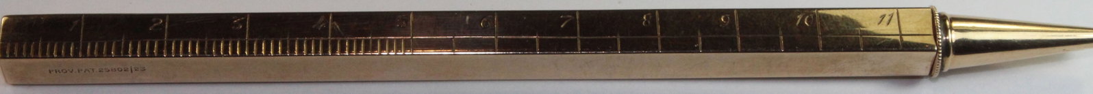 Extendable Pencil / Ruler in 9ct Yellow Gold - 2