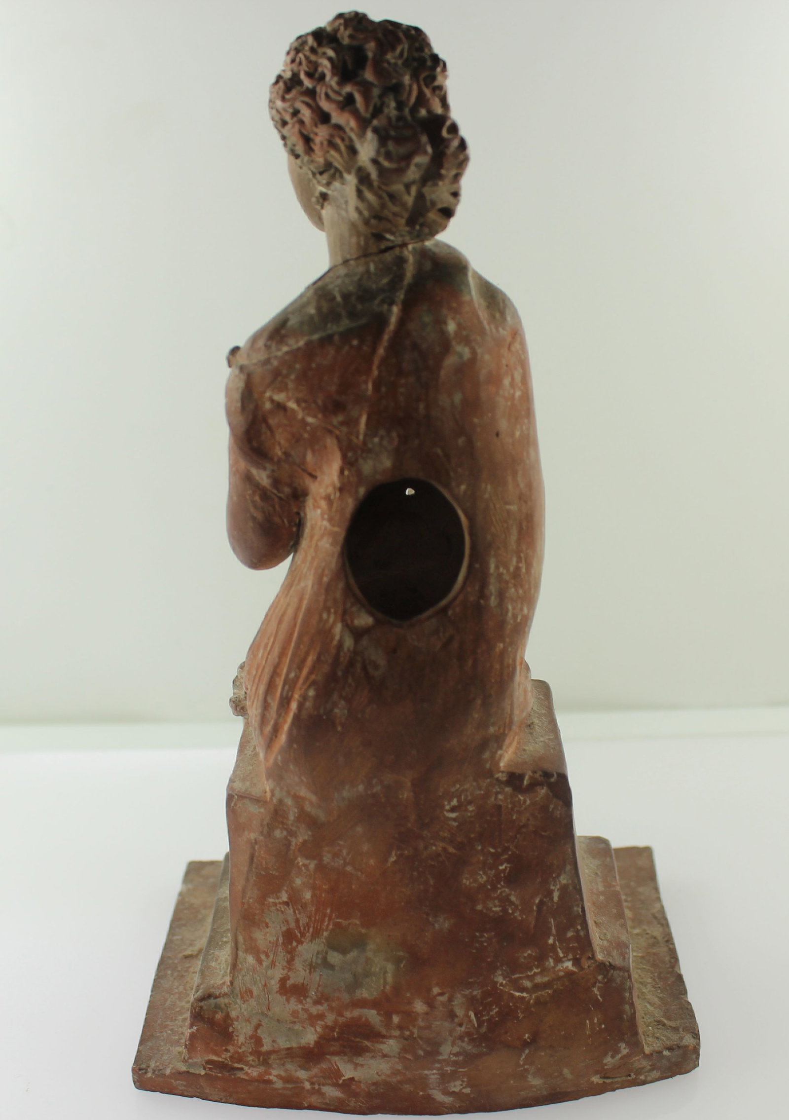 French 19th Century Classic Roman Terracotta Figure seated on Pedestal - 2