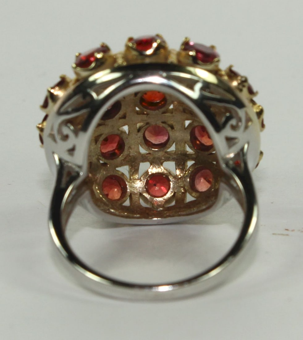 Red Spinel Cocktail Ring set in Yellow Gold with a 9ct White Gold Shank - 3