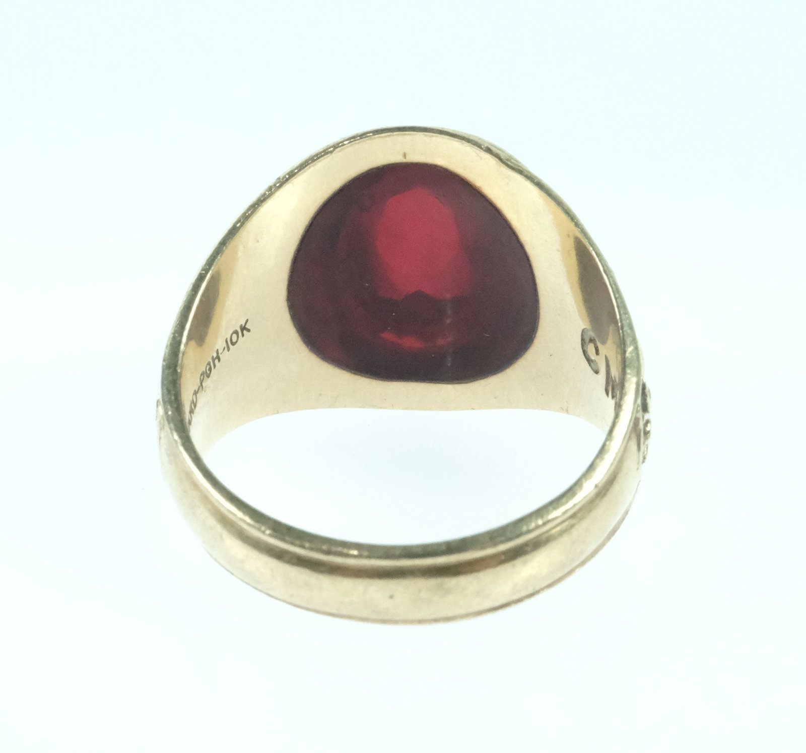 Pittsburgh Hospital Nursing School College Ring in 10ct Yellow Gold with 3 carat Ruby - 5