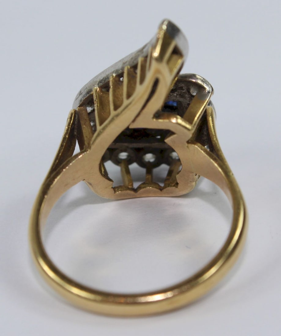Bespoke Diamond & Sapphire Ring in 18ct Yellow Gold - 2
