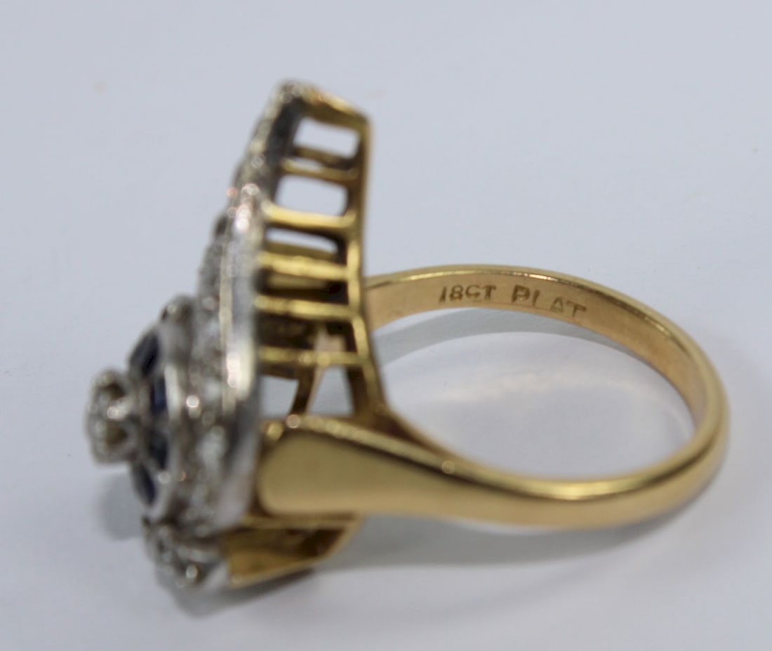 Bespoke Diamond & Sapphire Ring in 18ct Yellow Gold - 3