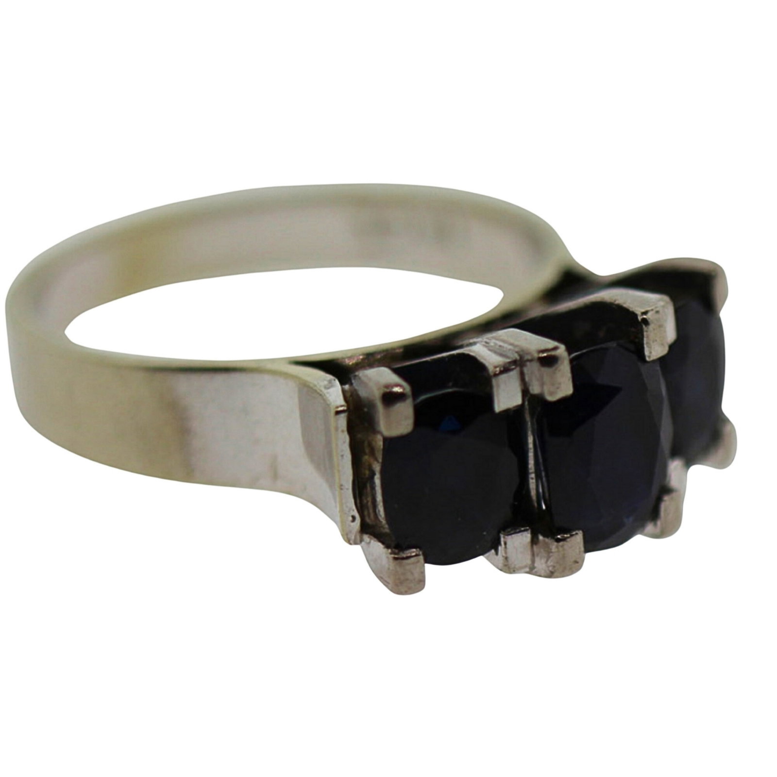Blue Sapphire Ring in 18ct White Gold: Approximately 3 carats of quality Australian sapphires Size Size M : Total weight 7.13gms Medium Rings Exhibited Sapphire