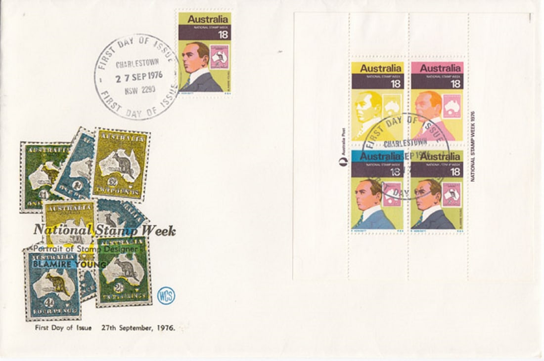Australia 1976 'National Stamp Week' Stamp issues (6 items) - 2