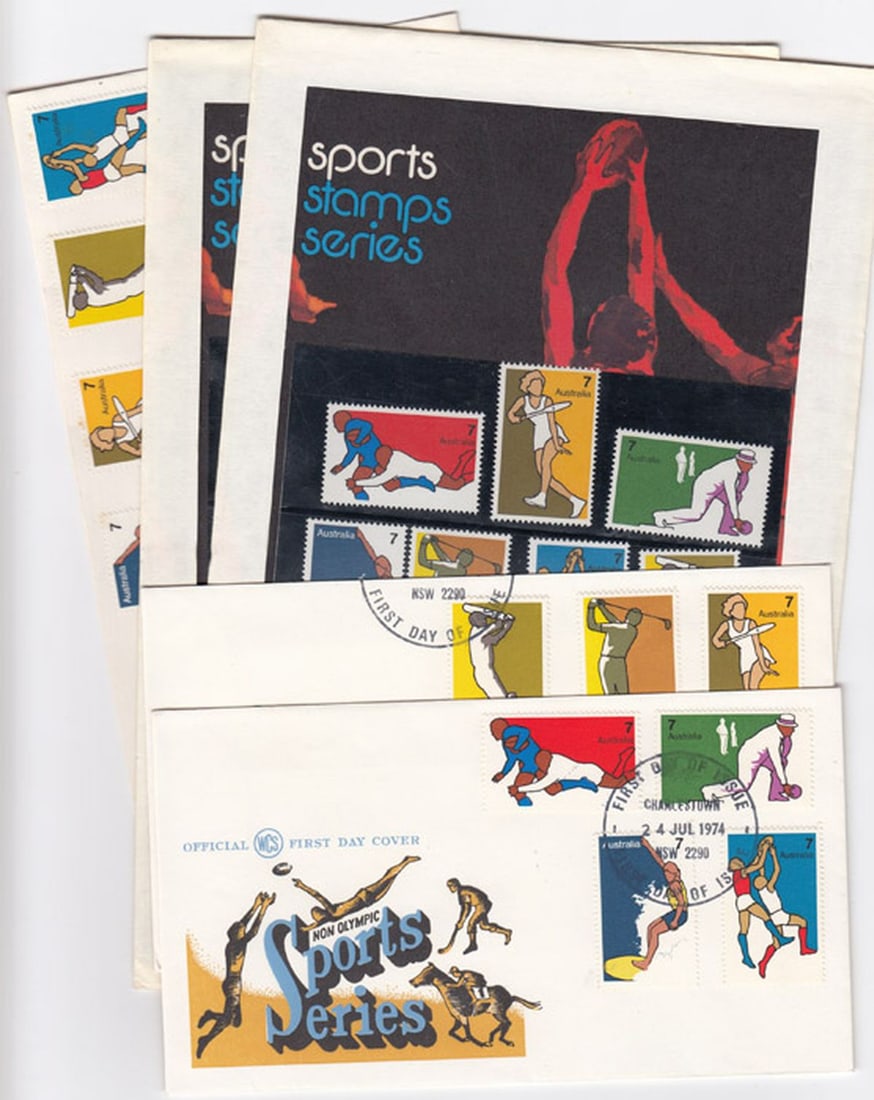 Australia 1974 'Non-Olympic Sports' Stamp issues (5 items) - 4
