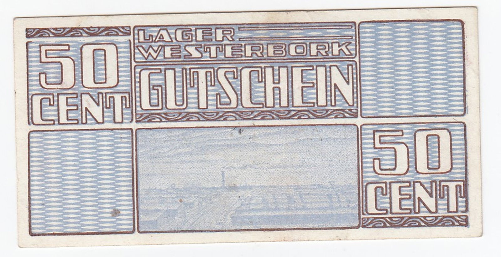 WWII - Westerbork (Netherlands) 1944 Concentration Camp 50 Cents, about Uncirculated OPQ - 2