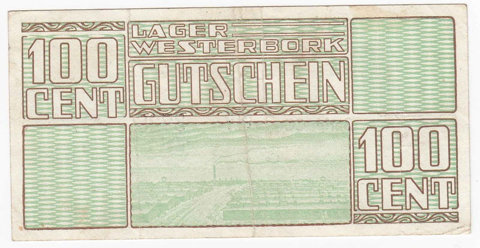 WWII - Westerbork (Netherlands) 1944 Concentration Camp 100 Cents, good extremely Fine - 2