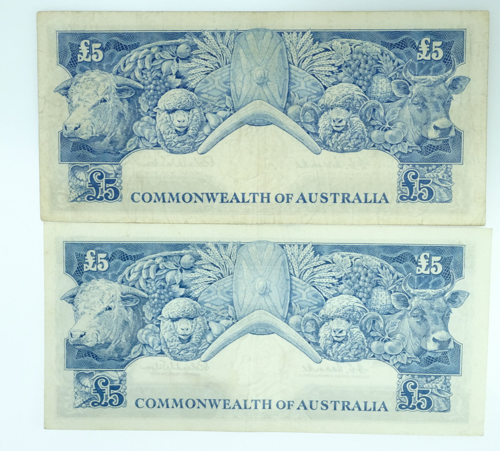 Australia 'Coombs - Wilson' C o A £5 (1953) & Reserve £1 (1961, Very Fine or better (2 not - 2