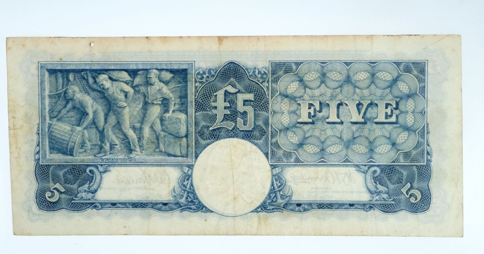 Australia 'Armitage - McFarlane' £5 (1942) about Very Fine details - 2