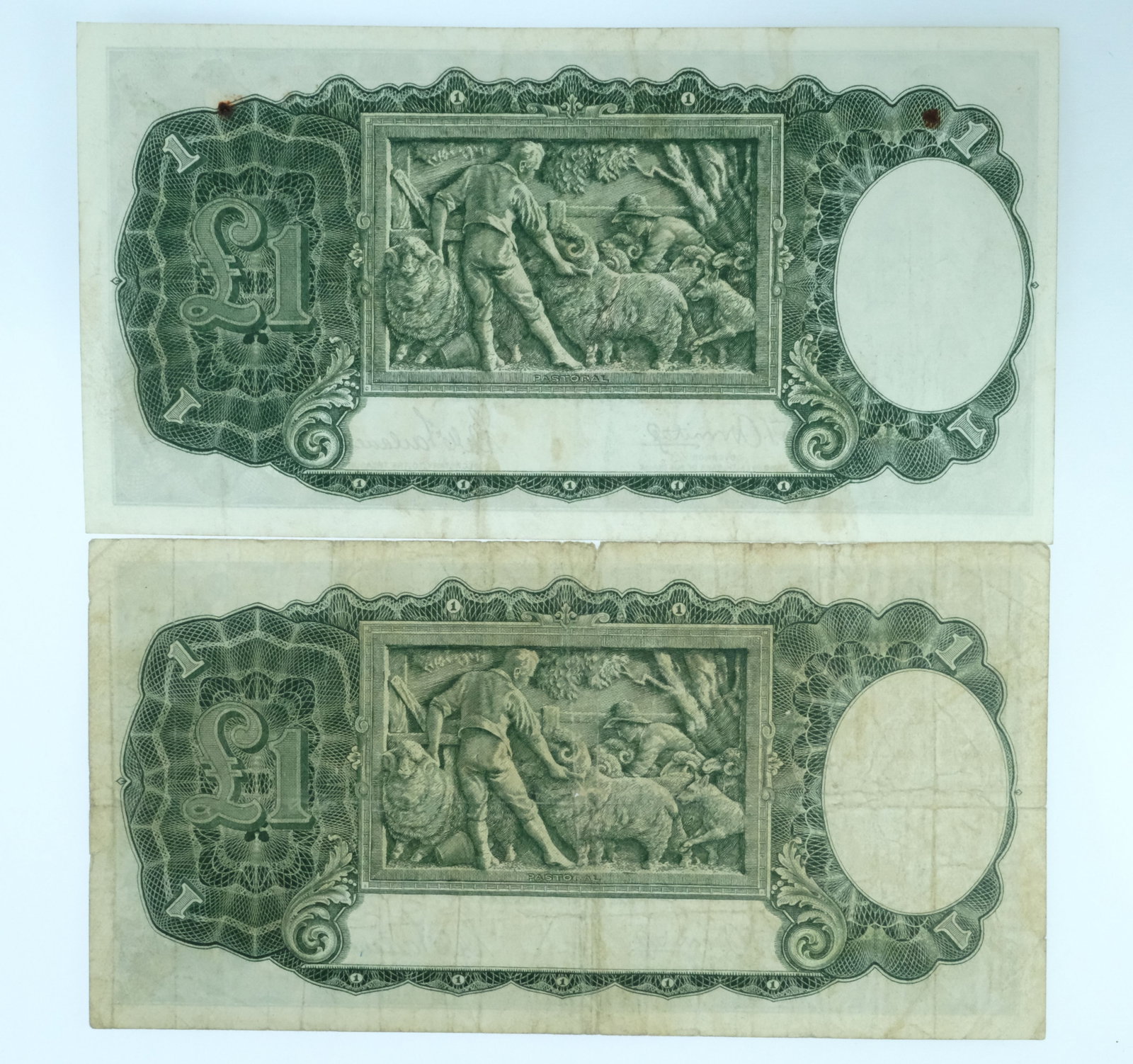 Australia 'Armitage - McFarlane' £1 (1942), Very Good & good Fine (2 notes) - 2