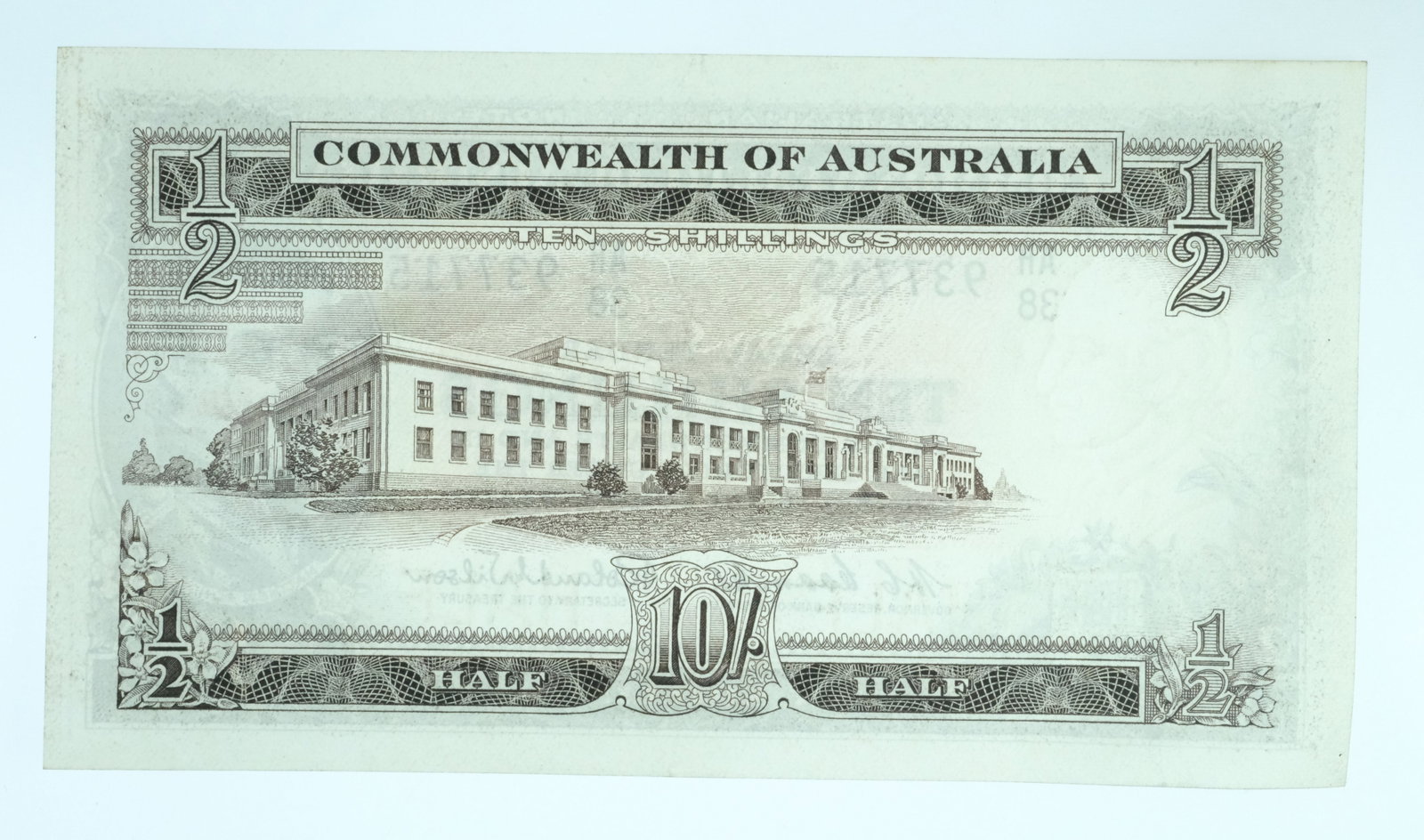Australia 'Coombs - Wilson' Reserve 10/-, Crisp about Extremely Fine OPQ - 2
