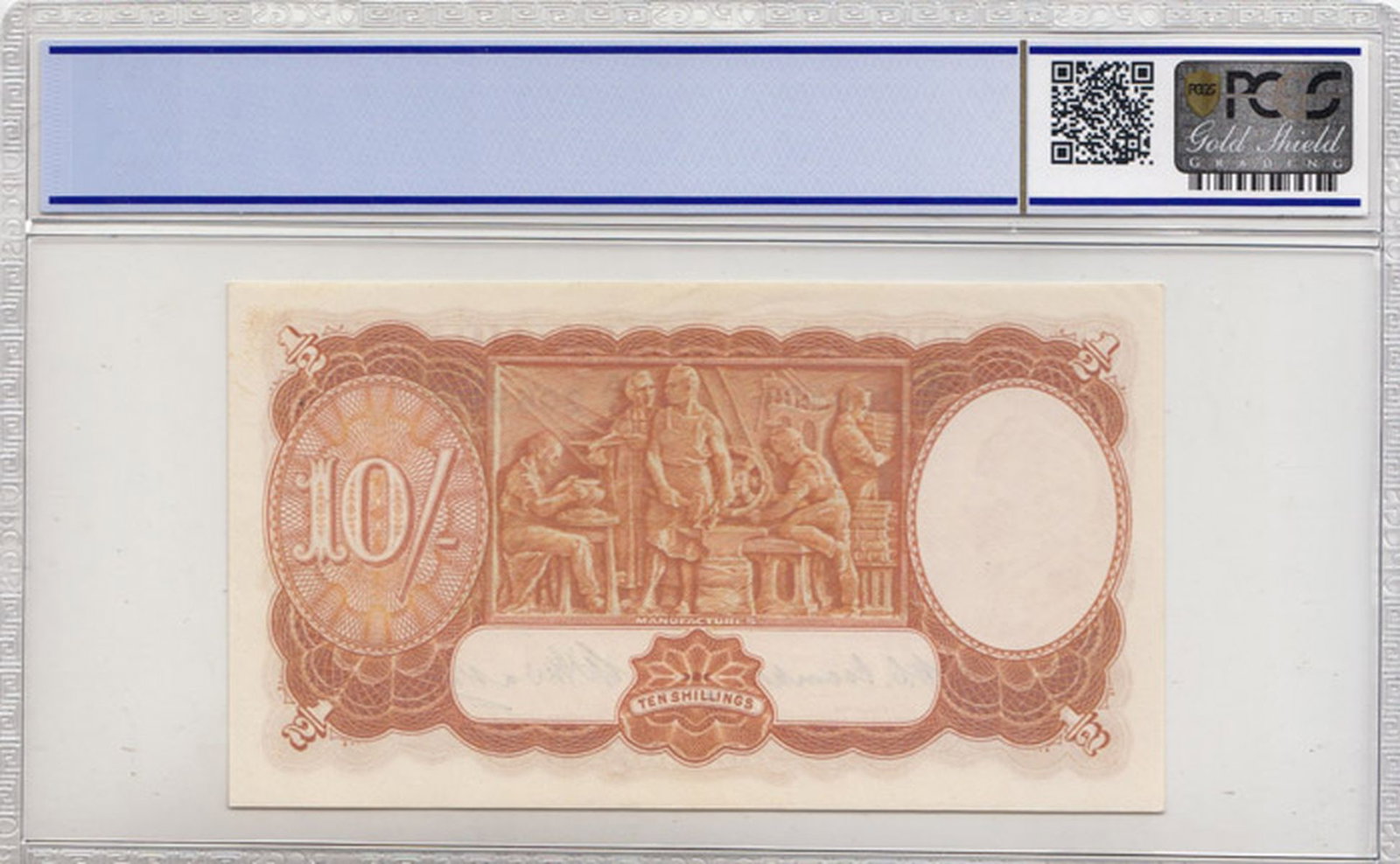 Australia 'Coombs - Watt' George VI * Replacement 10/- (1949), PCGS Gold Shield 62 Uncirculated OPQ - 2