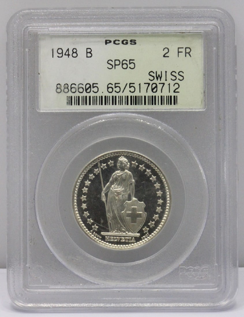 Switzerland 1948 Specimen 2 Francs, PCGS SP65 - 2