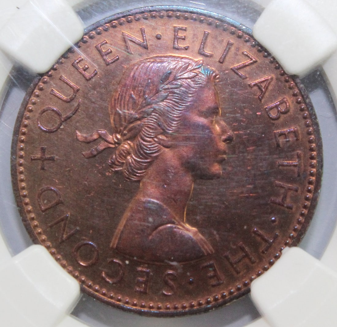 New Zealand 1963 Proof Halfpenny, NGC PF64RB (Pop 2) - 3