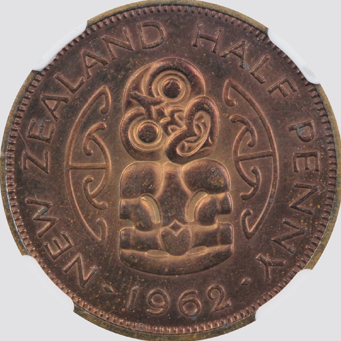 New Zealand 1962 Proof Halfpenny, NGC PF66 RB - 2