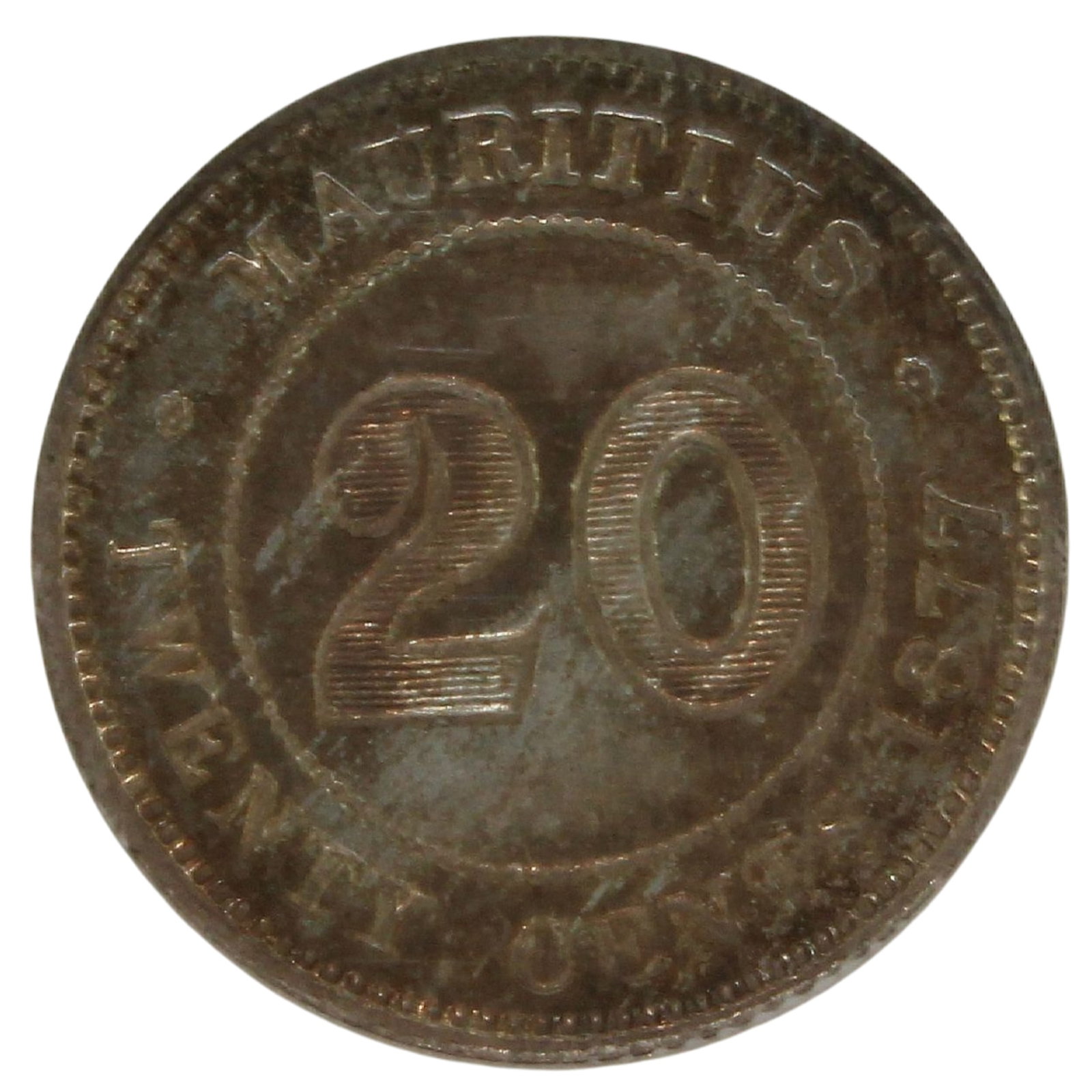 Mauritius 1877 H 20 Cent, NGC PF66 (Pop 5): Highest graded NGC Higher PF67 (8) PF68 (2) & PCGS None Medium Coins, Monies & Stamps Exhibited Coins, Africa