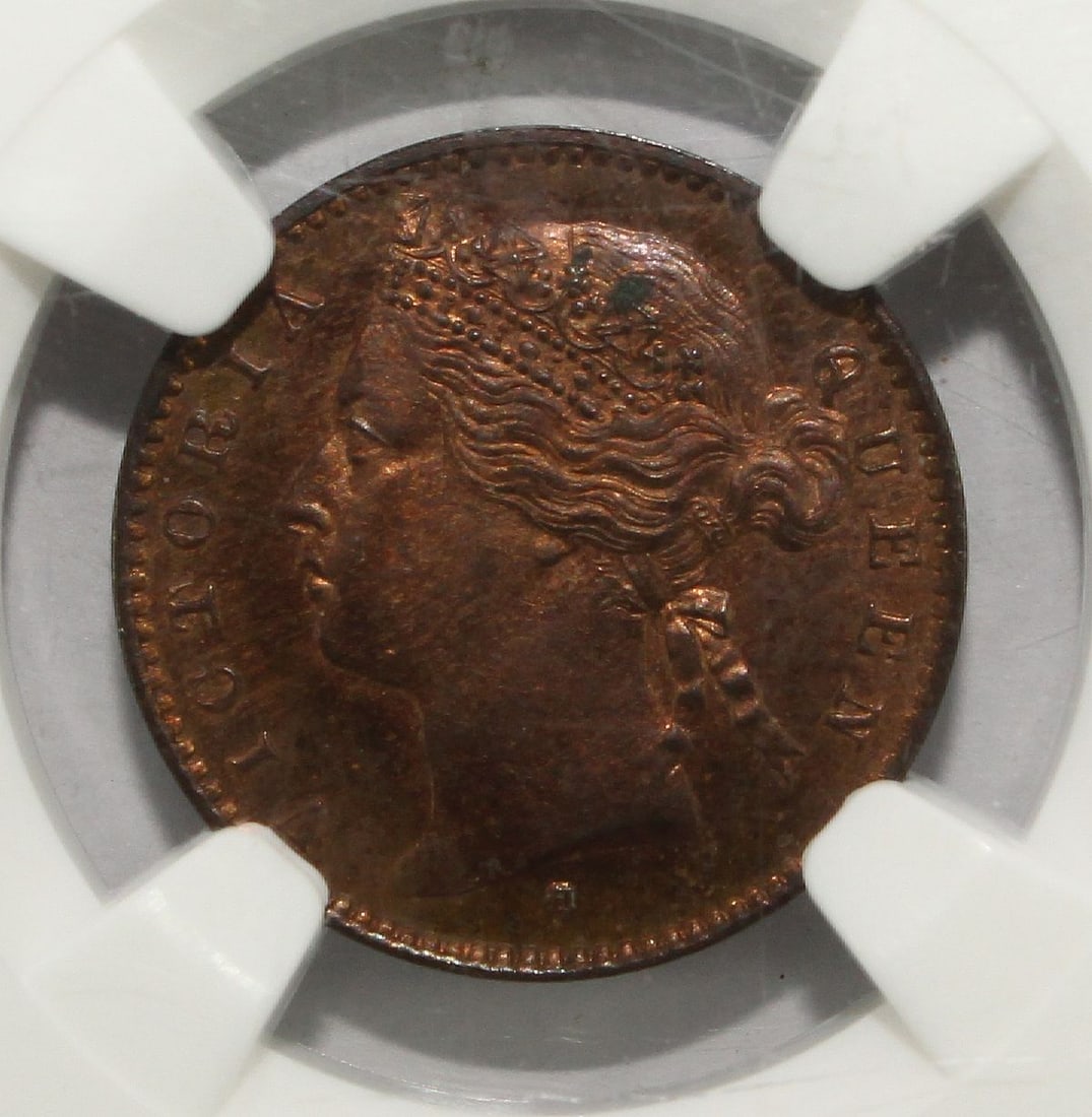 Mauritius 1877 H Cent, NGC SP65 RB (Pop 1) - 2