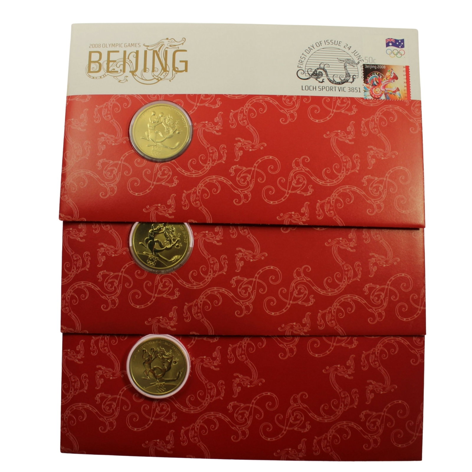 Australia 2008 'Beijing Olympic Games' Al-BR $1 Coin & Stamp PNC (3 items): Perth Mint Medium Coins, Monies & Stamps Exhibited Coins, Australia & New Zealand