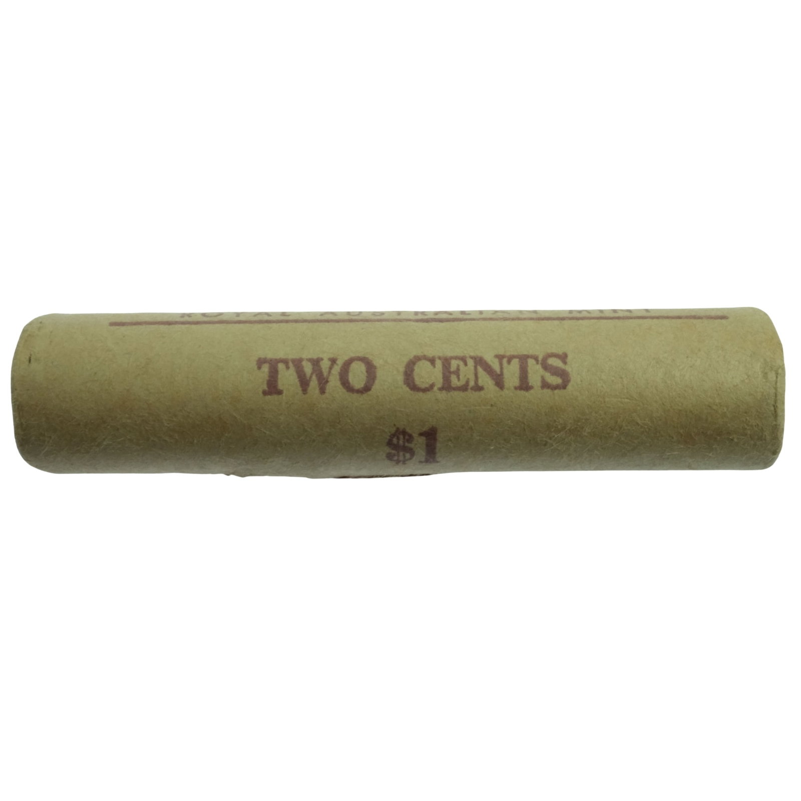 Australia Two Cent Roll, Uncirculated (50 coins): Double-tailed RAM Roll. Date Unknown