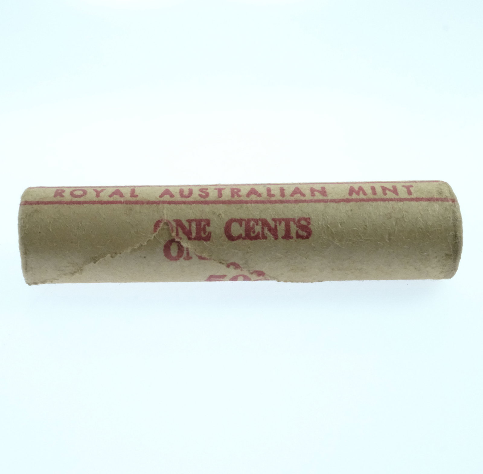 Australia One Cent Roll, Uncirculated (50 coins): Double-tailed RAM Roll. Date Unknown
