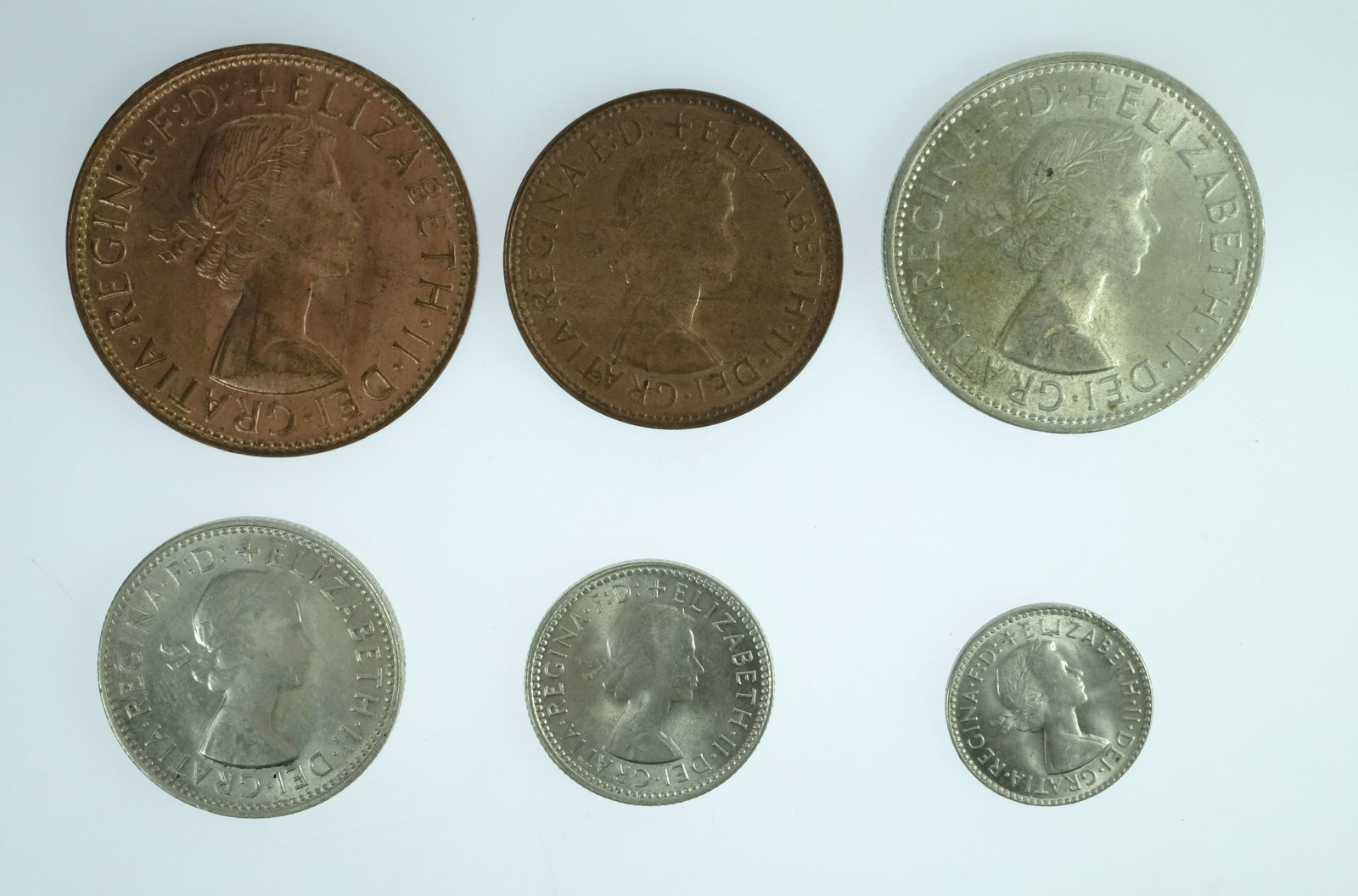 Australia 1962 Copper 1/2d, 1d & Silver (500) 3d, 6d, 1/-, 2/- Year Set, Uncirculated (6 Coins) - 2