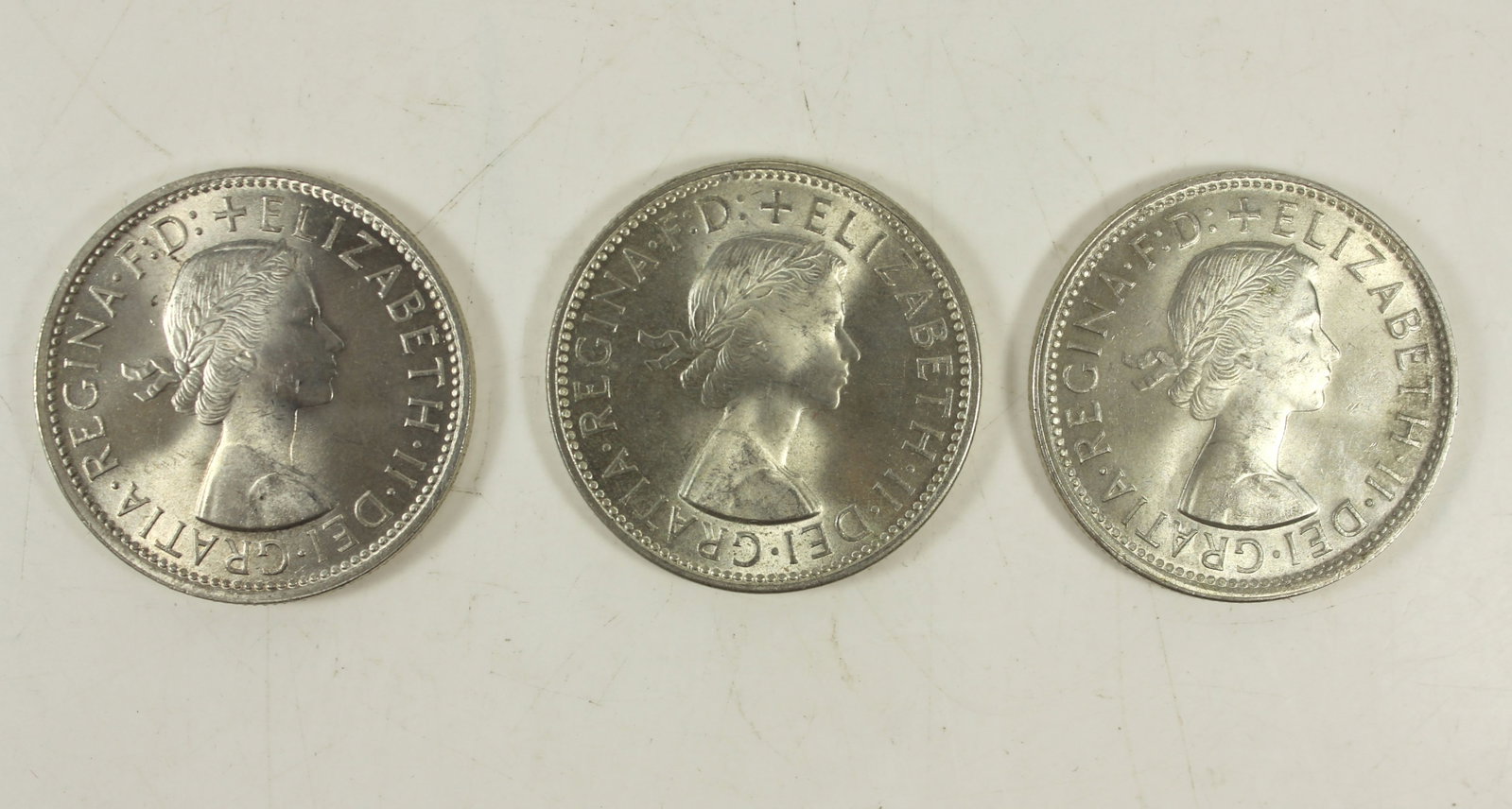 Australia 1960 Silver (500) 2/-'s, Choice Uncirculated (3 coins) - 2