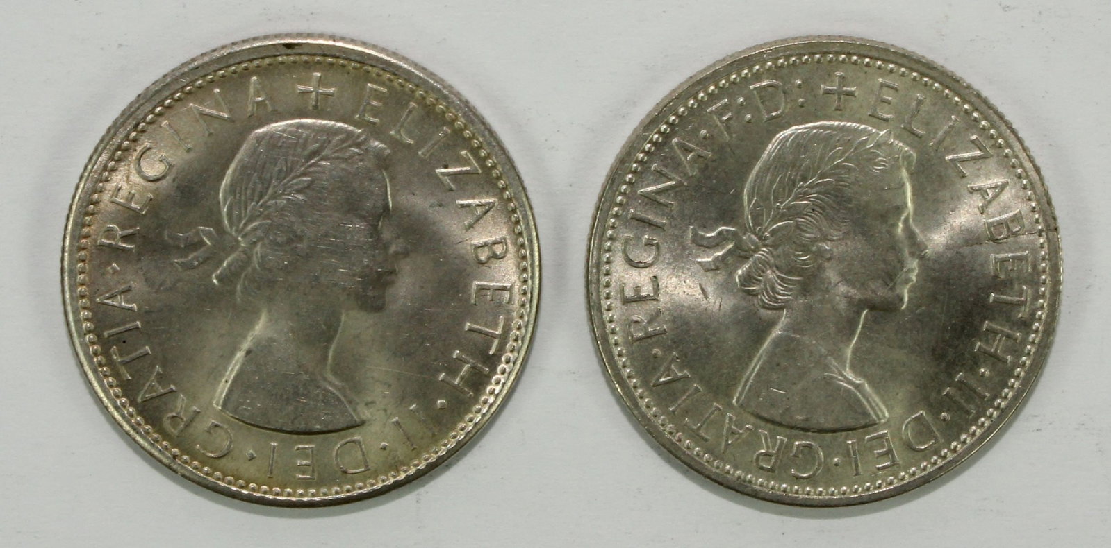 Australia 1953 & 1954 'Royal Visit of QEII' Silver 2/-'s, Choice Uncirculated (2 coins) - 2