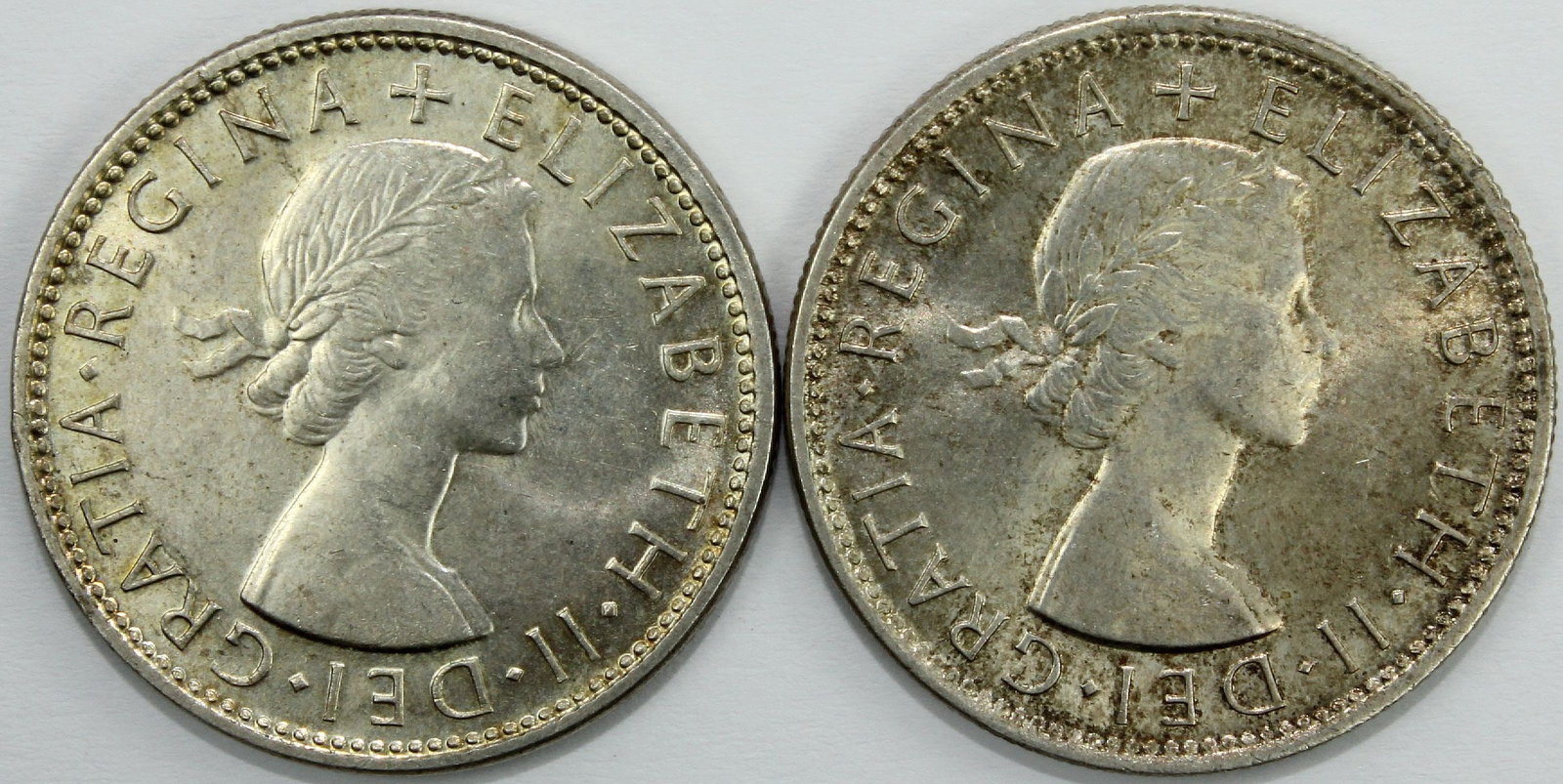 Australia 1953 & 1954 Florins, Choice Uncirculated - 2
