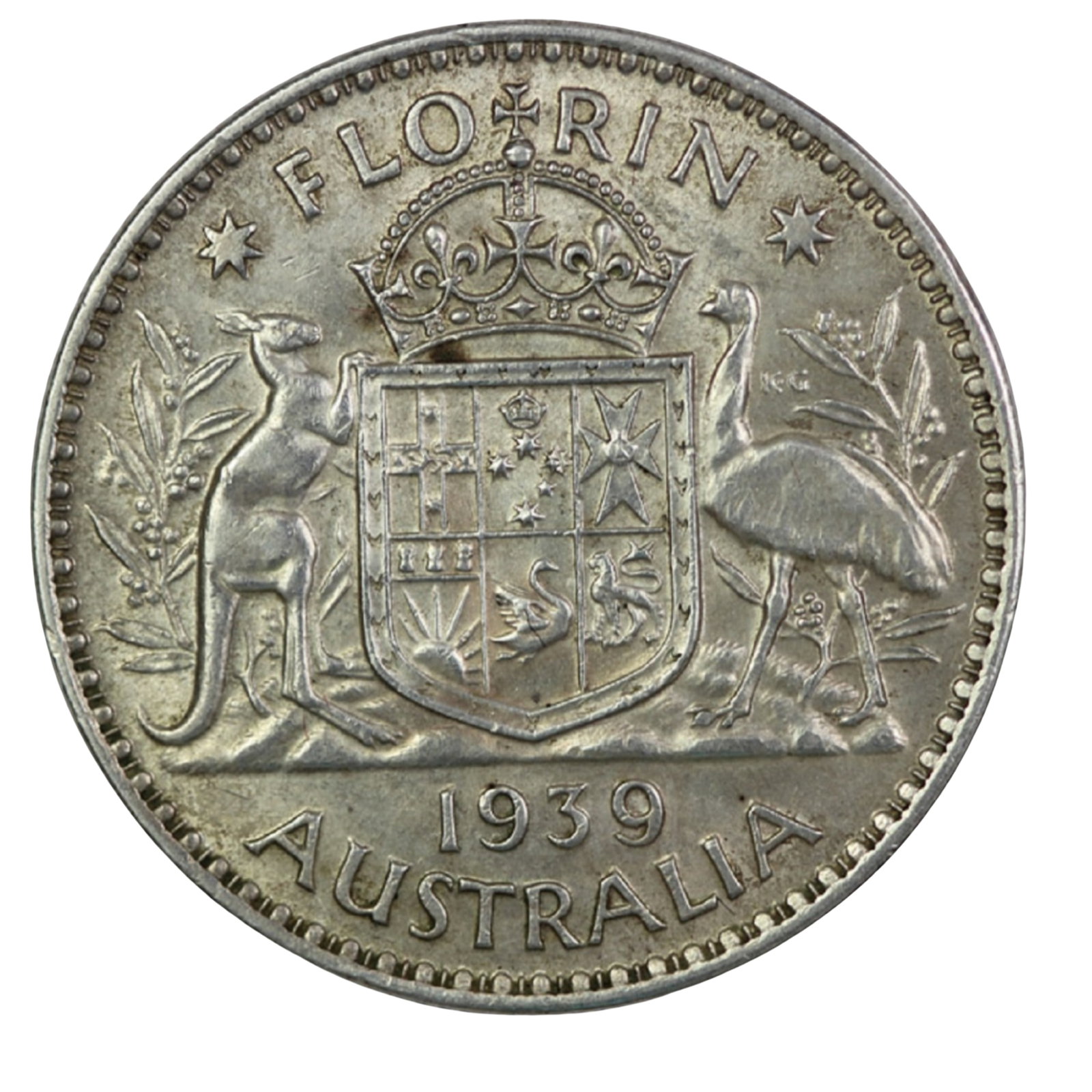 Australia 1939 Florin, Extremely Fine: Scarce Size ASW 0.3363 Troy oz Condition Toned Medium Coins, Monies & Stamps