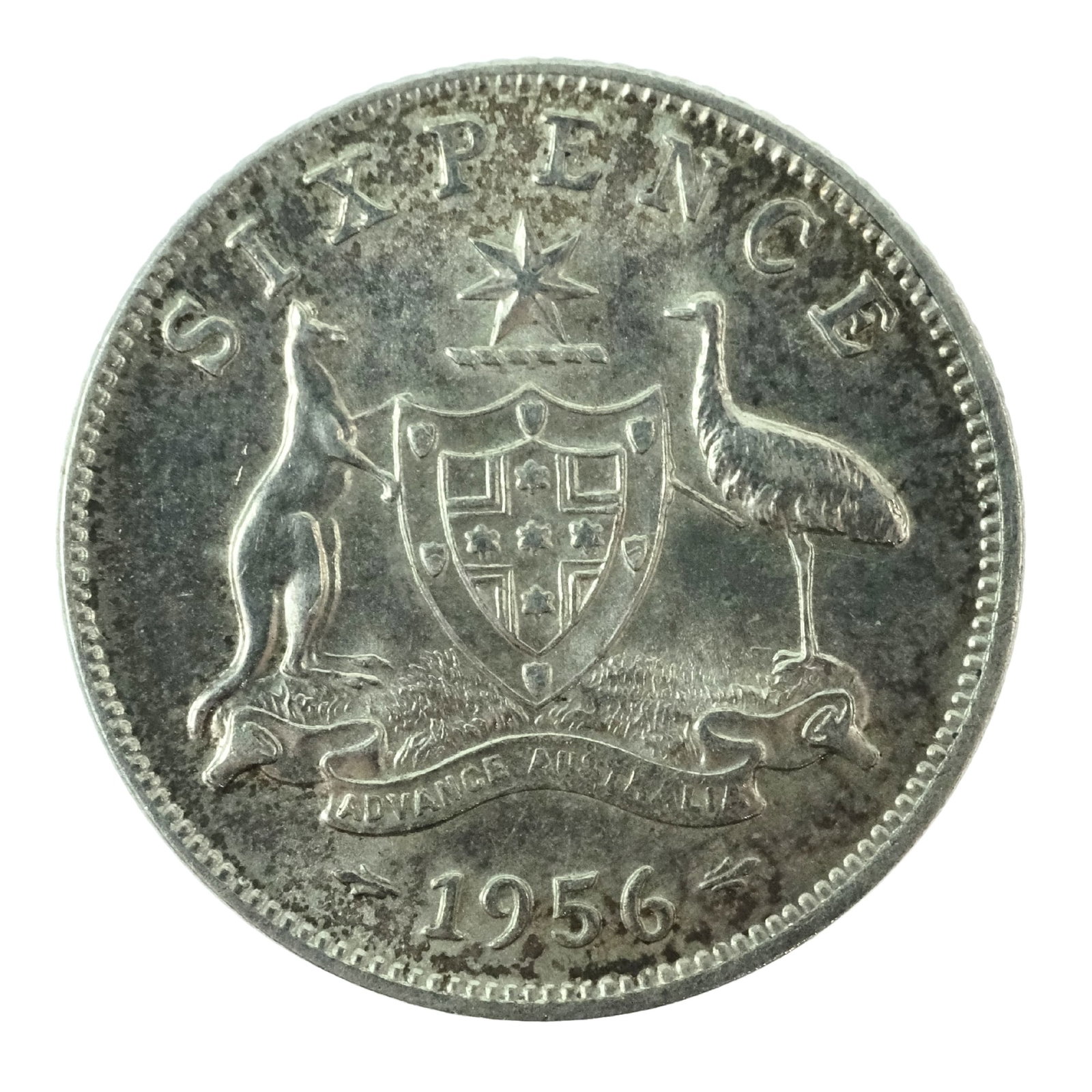 Australia 1956 Sixpence, near Gem: QEII
