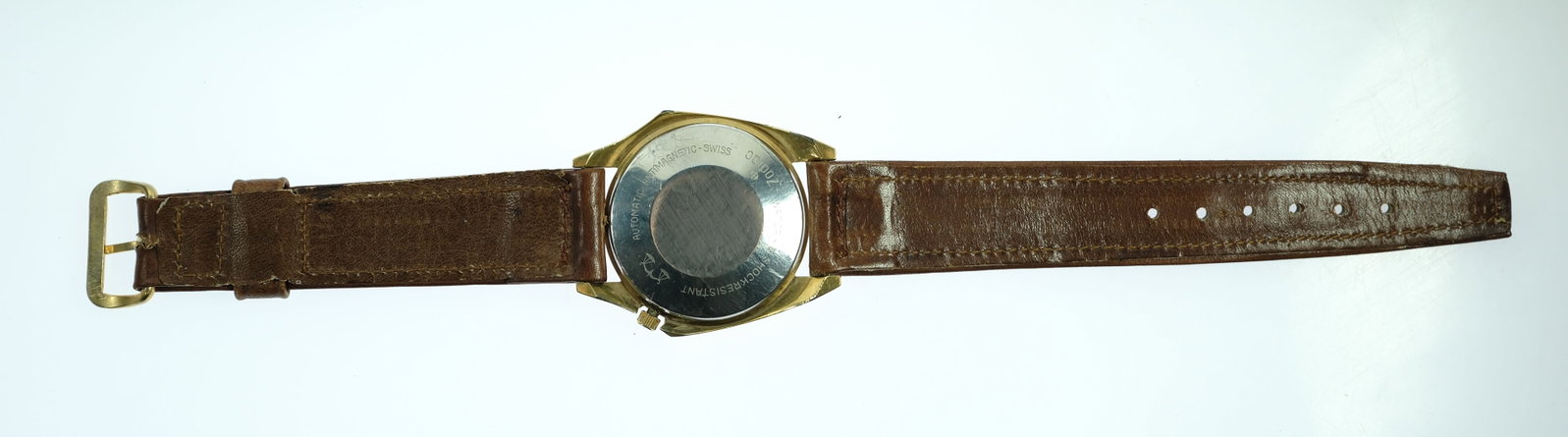 Vintage Men's Zodiac 'Olympos Automatic' Wristwatch with Gold Case & Quarter-sectioned Gold Dial - 3